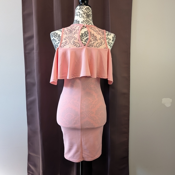 🖤 Pink Lace Overlay Dress - Picture 3 of 6